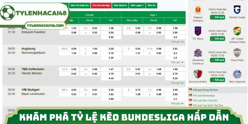 Khám phá tỷ lệ kèo Bundesliga hấp dẫn nhất